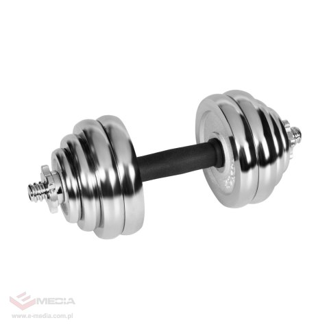 Hantle żeliwne chromowane regulowane w walizce z gryfem, zestaw 30kg REBEL ACTIVE