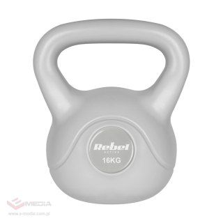 Kettlebell bitumiczny 16 kg szary REBEL ACTIVE
