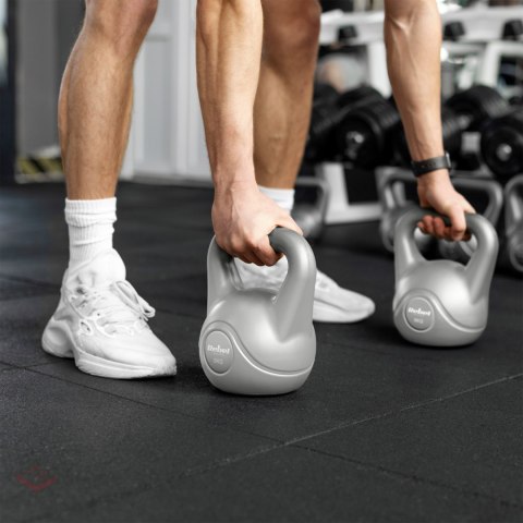Kettlebell bitumiczny 8 kg szary REBEL ACTIVE