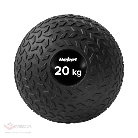 Mała piłka lekarska do ćwiczeń rehabilitacyjna Slam Ball 23cm 20kg, REBEL ACTIVE