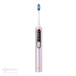Szczoteczka soniczna do zębów z aplikacją oraz zestawem końcówek i etui Bitvae S3 różowa