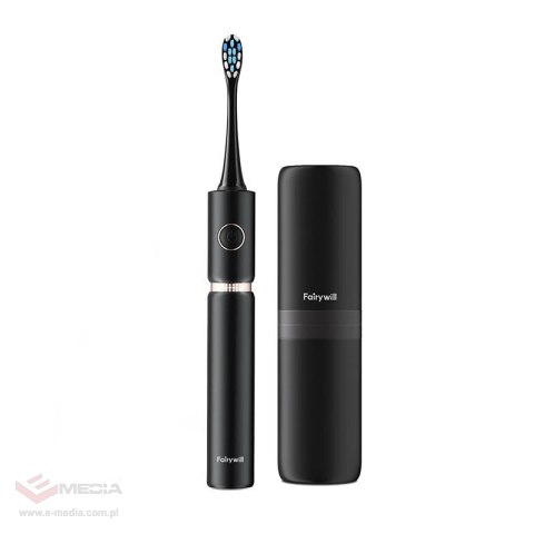 Szczoteczka soniczna do zębów z zestawem końcówek i etui FairyWill FW-P11 (Czarna)