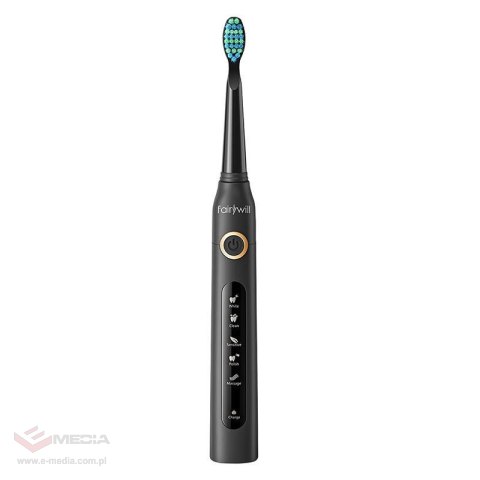 Szczoteczki soniczne do zębów z zestawem końcówek i etui FairyWill FW-507 (Czarna i Różowa)