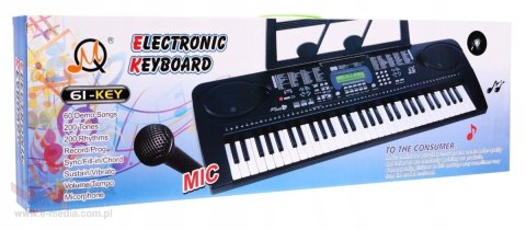 Keyboard dla dzieci 5+ Mikrofon Stojak na nuty USB MP3 Taktomierz - model nr 6159
