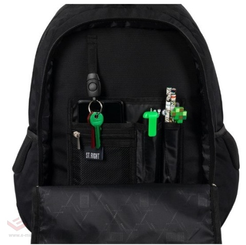 PLECAK SZKOLNY MŁODZIEŻOWY TRZYKOMOROWY ST. RIGHT 25L CZARNY