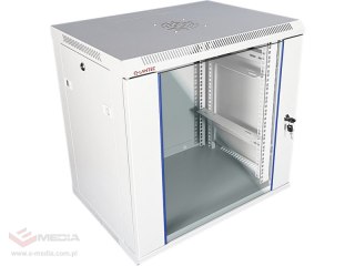 Szafa wisząca 19" 12U 600x450, drzwi szklane jednoskrzydłowe, tył osłona pełna demontowalna, osłony boczne pełne demontowalne za