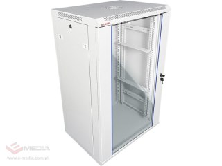 Szafa wisząca 19" 18U 600x450, drzwi szklane jednoskrzydłowe, tył osłona pełna demontowalna, osłony boczne pełne demontowalne za