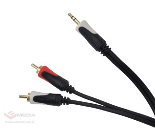 Kabel 3.5 wtyk stereo - 2RCA audio 10m Cabletech Basic Edition