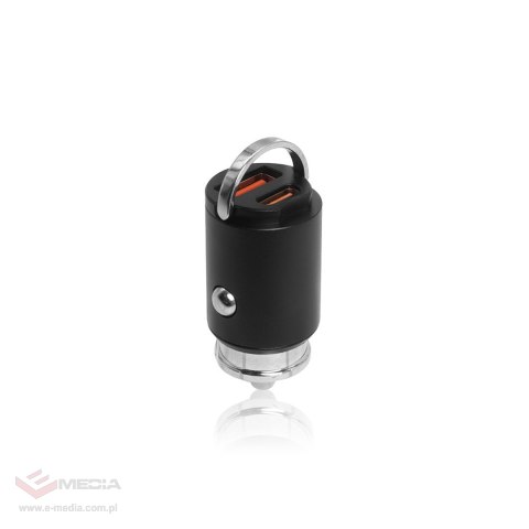 Ładowarka samochodowa 30W CZARNA PD3.0+QC4.0
