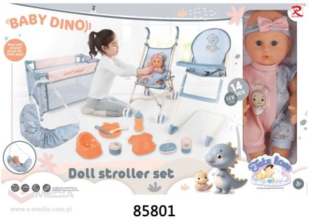 MEGA Zestaw DINUŚ z Lalką + Akcesoria