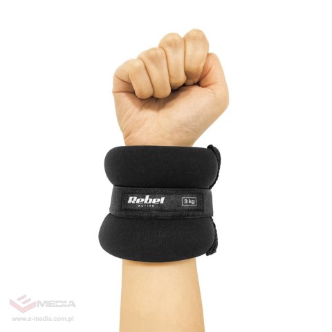 Obciążniki na kostki i nadgarstki 2x3kg, REBEL ACTIVE