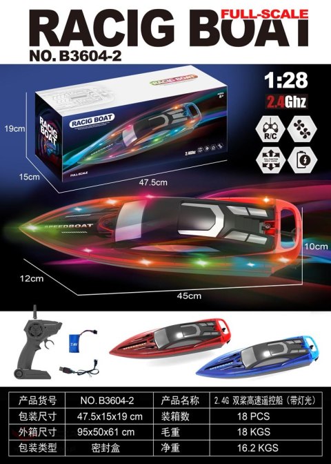 R/C Łódź Wyścigowa Niebieska