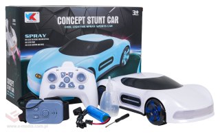 Pojazd z Funkcją Dymu Sterowany z Pilota i Zegarka Biały