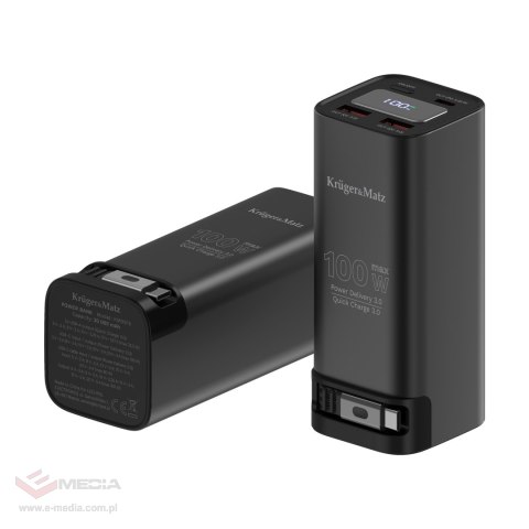 PowerBank Kruger&Matz 20000 mAh Li-ion 100W z funkcją QC oraz PD