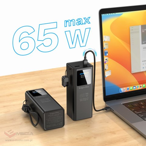 PowerBank Kruger&Matz 20000 mAh Li-ion 65W z funkcją QC oraz PD