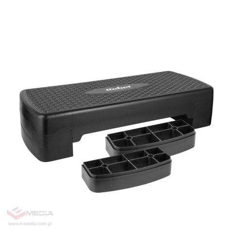 Step do aerobiku i ćwiczeń fitness, 3 stopnie, 68cm, czarny, REBEL ACTIVE