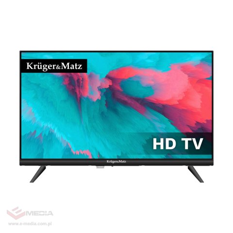 Telewizor Kruger&Matz 24" HD DVB-T2 H.265 HEVC 230/12V