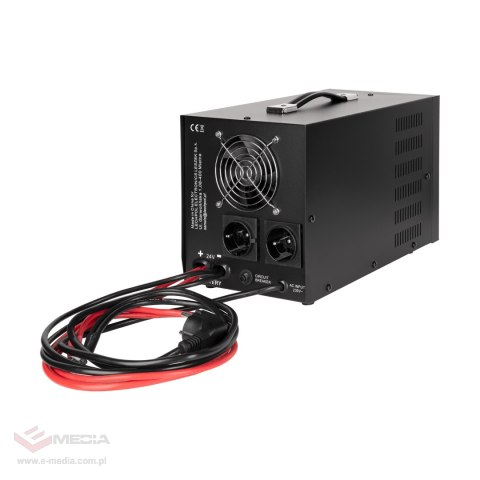 Zasilacz awaryjny KEMOT PROsinus-2600/24-LFP4 przetwornica z czystym przebiegiem sinusoidalnym i funkcją ładowania 24V 230V 2600