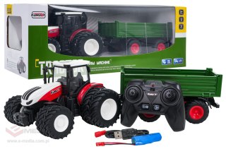 Traktor Czerwony R/C Z Zieloną Naczepą