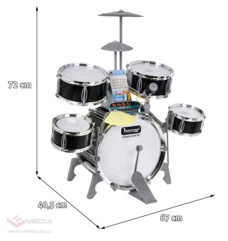 Zestaw muzyczny Perkusja + Keyboard + Mikrofon dla dzieci 3+ Podświetlane bębny