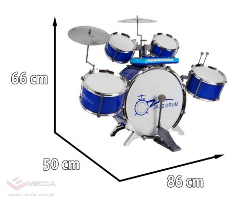 Zestaw muzyczny Perkusja + Keyboard + Mikrofon dla dzieci 3+ niebieski Dźwięki Światła