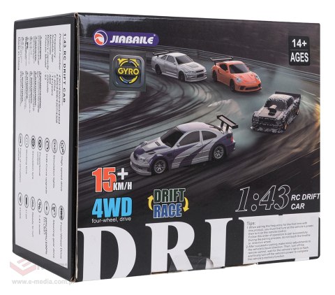 Autko R/C do Driftu 1:43 Białe + Akcesoria