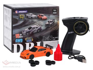 Autko R/C do Driftu 1:43 Pomarańczowe + Akcesoria