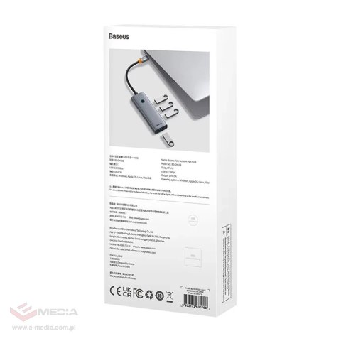Hub 4w1 Baseus UltraJoy USB-C do USB 3.0 (szary)