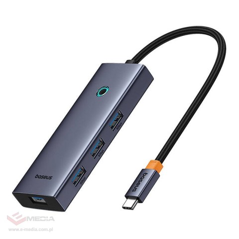 Hub 5w1 Baseus UltraJoy 5-Port (4xUSB 3.0, PD) Szary