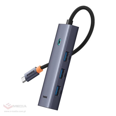 Hub 5w1 Baseus UltraJoy 5-Port (4xUSB 3.0, PD) Szary