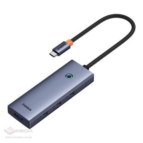 Hub 5w1 Baseus UltraJoy 5-Port (4xUSB 3.0, PD) Szary