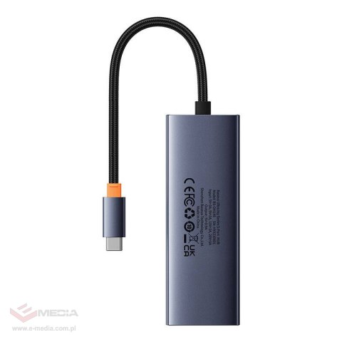 Hub 5w1 Baseus UltraJoy 5-Port (4xUSB 3.0, PD) Szary