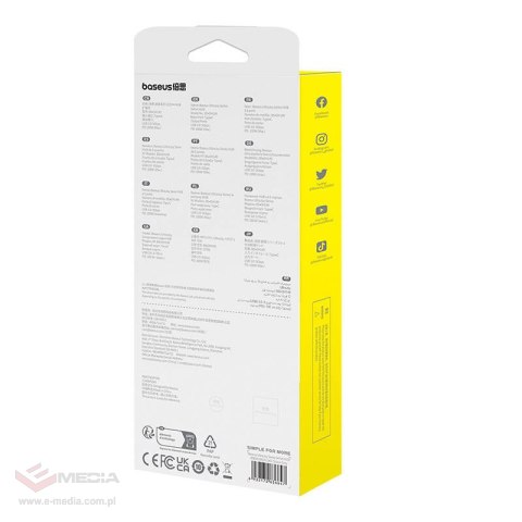 Hub 5w1 Baseus UltraJoy 5-Port (4xUSB 3.0, PD) Szary