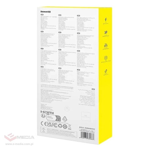 Hub 6w1 Baseus UltraJoy USB-C do HDMI4K@30Hz+3xUSB 3.0+PD+RJ45 (szary)