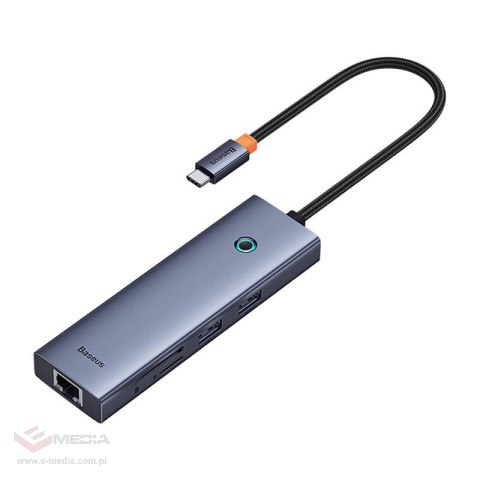 Hub 7w1 Baseus UltraJoy 7-Port ( USB-C do 1xHDMI4K@30Hz + 2xUSB 3.0 + 1xPD +RJ45 + SD/TF3.0)
