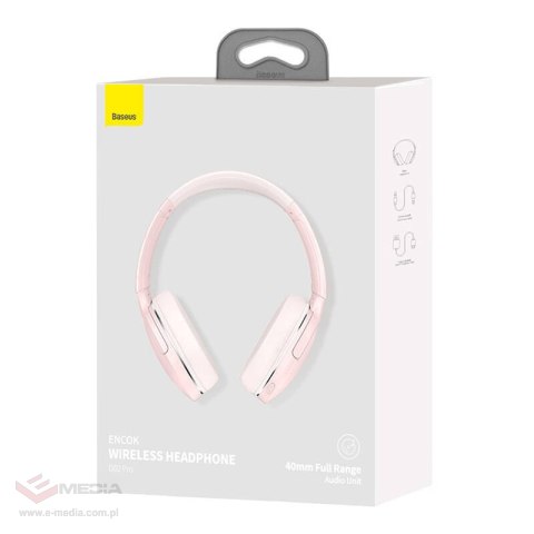 Słuchawki bezprzewodowe Baseus Encok D02 PRO (różowe)