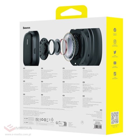 Słuchawki nauszne Baseus Bowie H1i, ANC (czarne)