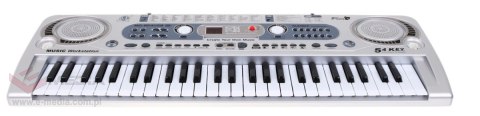 Srebrny Keyboard dla dzieci 5+ Mikrofon + Nagrywanie USB - model nr 824