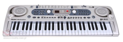 Srebrny Keyboard dla dzieci 5+ Mikrofon + Nagrywanie USB - model nr 824