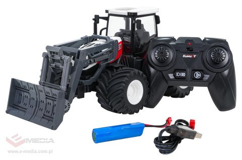 Traktor + Spych R/C 1:24 Czerwony