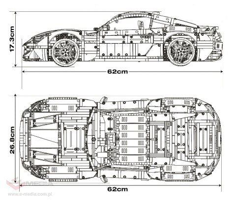 Zestaw Klocków Pojazd Maserati Niebieski 5480el.