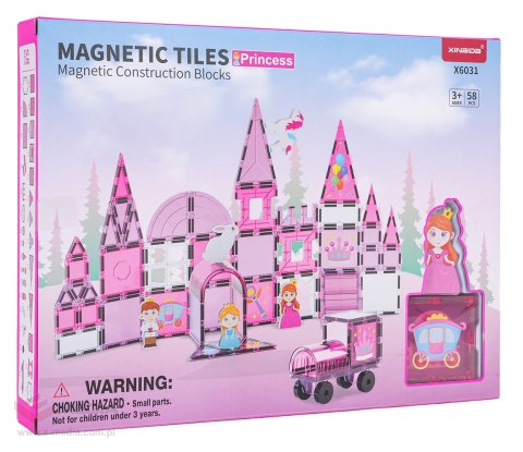 Zestaw Klocków Magnetycznych Różowa Księżniczka 58el.