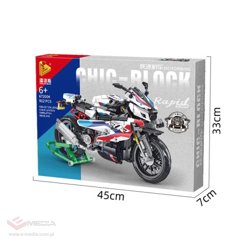 Zestaw Klocków Motocykl Ścigacz Biały 912el.