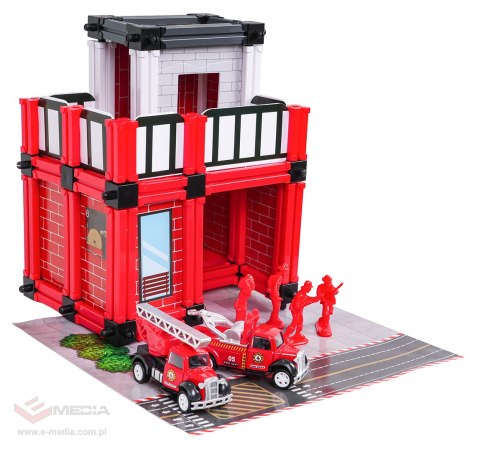 Zestaw Garaż Straż Pożarna + Akcesoria i Figurki