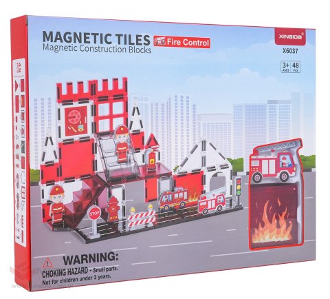 Zestaw Klocków Magnetycznych Straż Pożarna 48el.