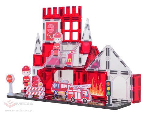 Zestaw Klocków Magnetycznych Straż Pożarna 48el.