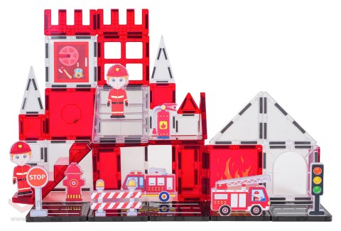 Zestaw Klocków Magnetycznych Straż Pożarna 48el.