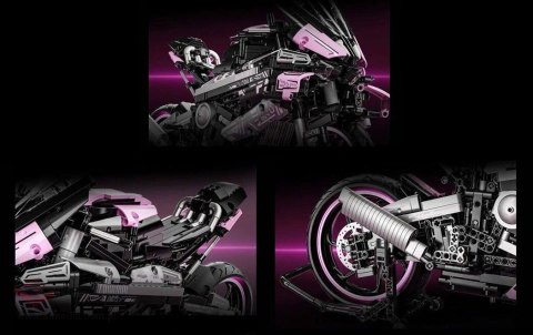 Zestaw Klocków Motocykl Ścigacz Różowy 2066el.