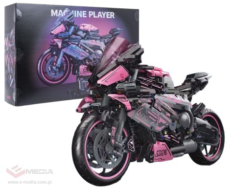 Zestaw Klocków Motocykl Ścigacz Różowy 2066el.