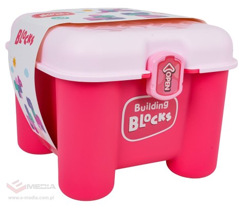 Zestaw Miękkich Klocków + Krzesełko Schowek Różowy